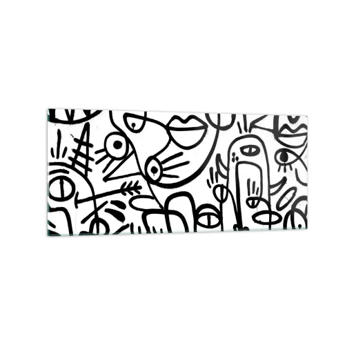 Üveg kép - Arcok és délibábok - 120x50 cm