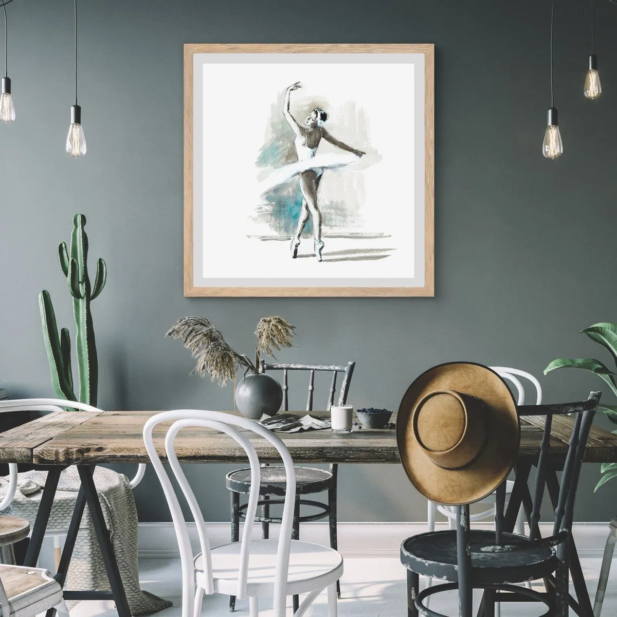 Poszter világos tölgy keretben - Hattyúvá varázsolva - 50x50 cm