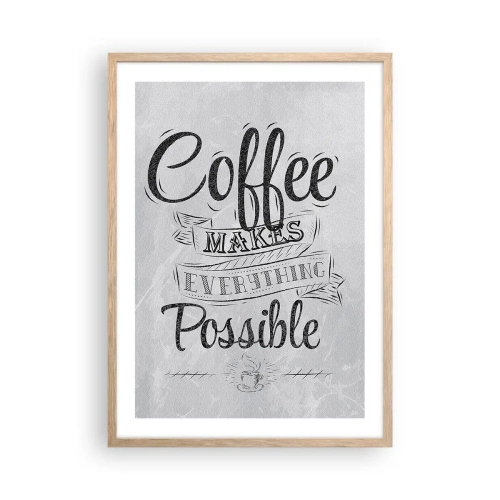 Poszter világos tölgy keretben - Hogy nem lehet szeretni a kávét - 50x70 cm