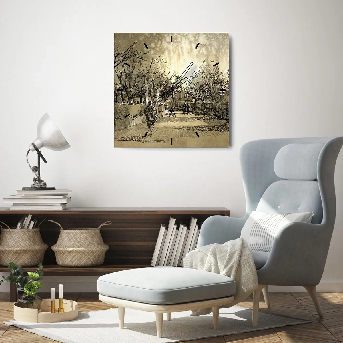 Falióra, Óra - Egy tollal megállított pillanat - 30x30 cm