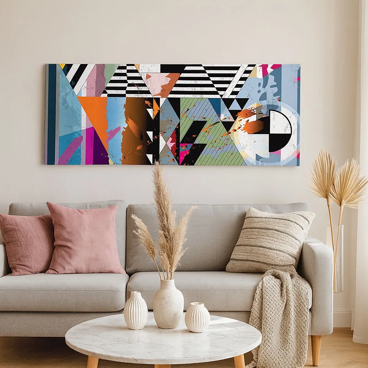 Vászonkép - Geometrikus és organikus - 100x40 cm