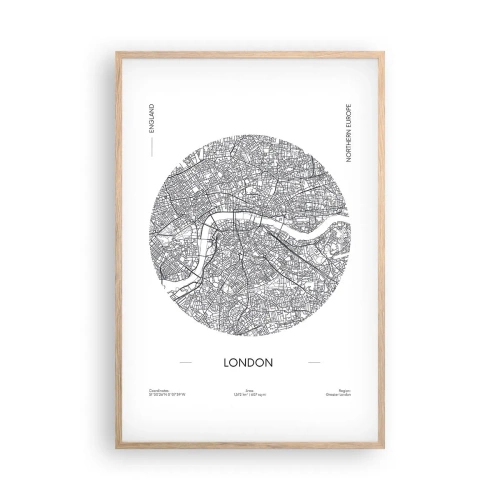 Poszter világos tölgy keretben - London anatómiája - 61x91 cm