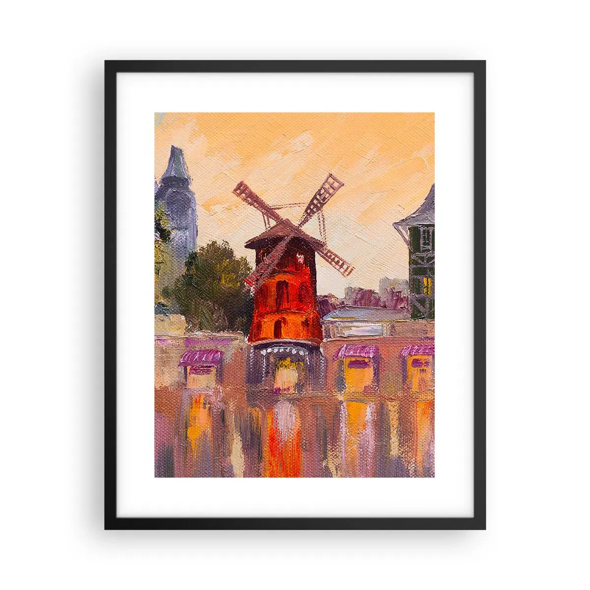 Poszter fehér keretben - Párizsi ikonok - Moulin Rouge - 40x50 cm