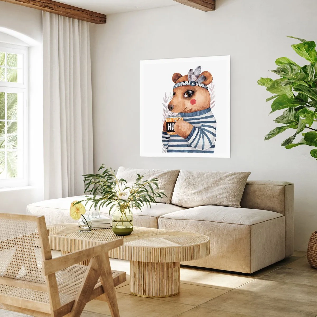 Poszter - Édes Mackó - 40x40 cm