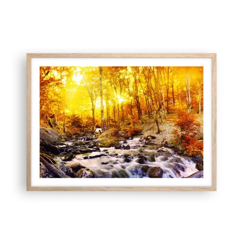 Poszter világos tölgy keretben - Kövek aranyba és platinába - 70x50 cm