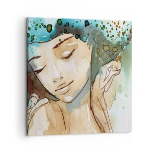 Vászonkép - Lady in blue - 60x60 cm