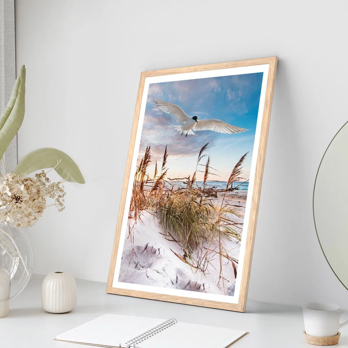 Poszter világos tölgy keretben - A tengeri szél - 40x50 cm