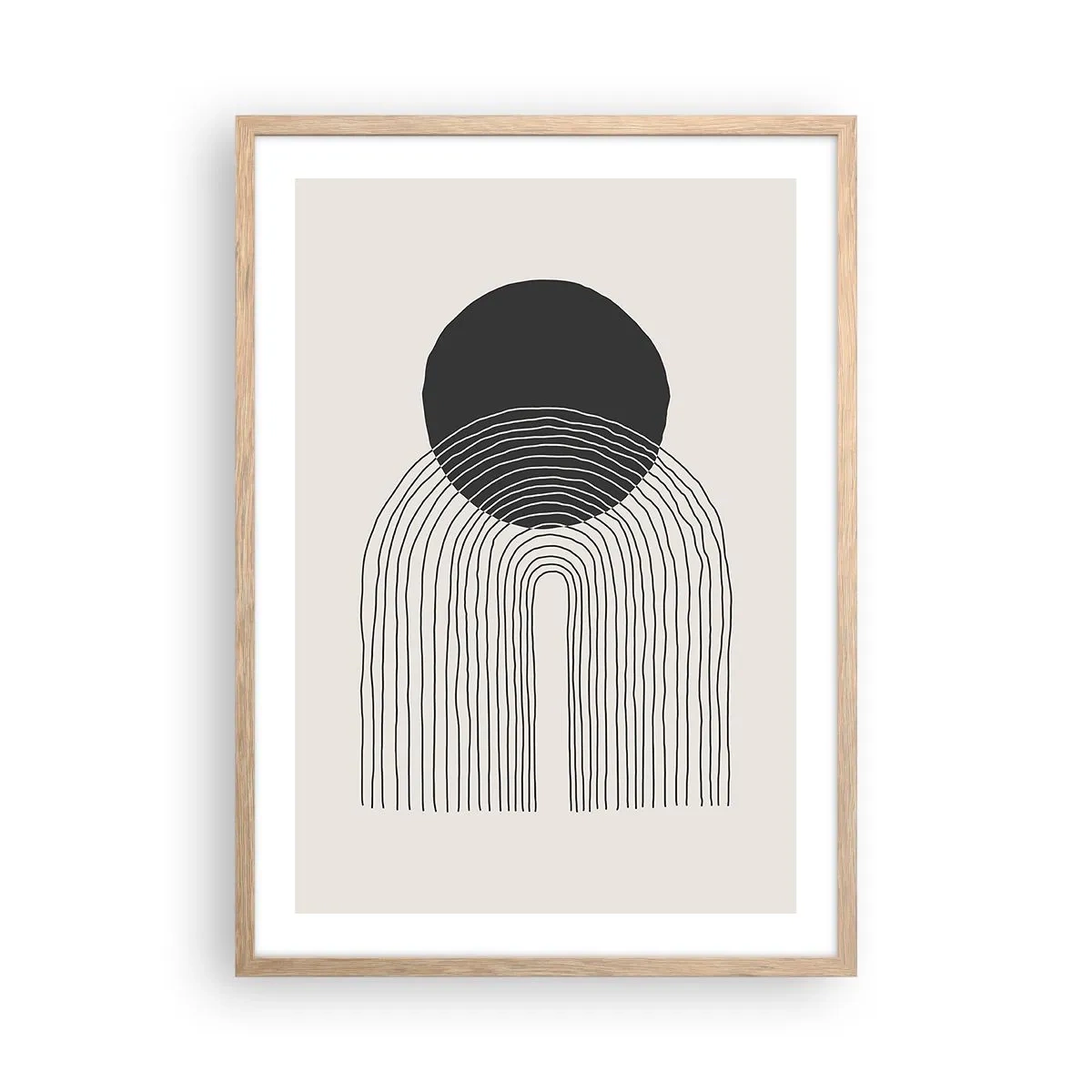 Poszter világos tölgy keretben - Remegés és biztosság - 50x70 cm