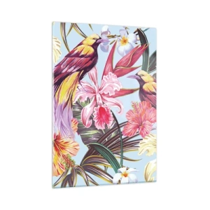 Üveg kép - Szirmok és tollak - 50x70 cm