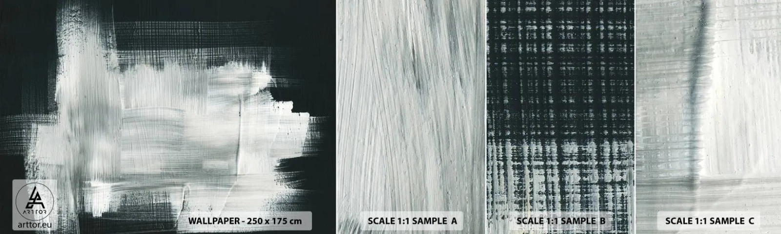 Fotótapéta Minta Öntapadós Deluxe Sticker - Függőlegből és vízszintből szőtt - Absztrakció, Darab, Fekete és fehér - 100x30 cm