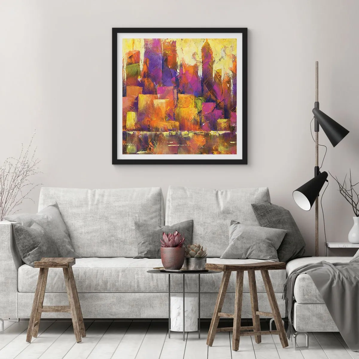 Poszter fehér keretben - Metropolitán kompozíció - 50x50 cm