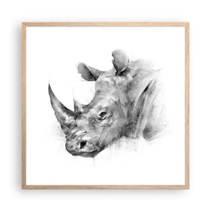 Poszter világos tölgy keretben - Afrikai portré - 60x60 cm