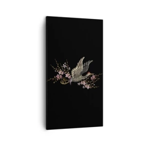 Vászonkép - Egzotikus hímzett madár - 45x80 cm