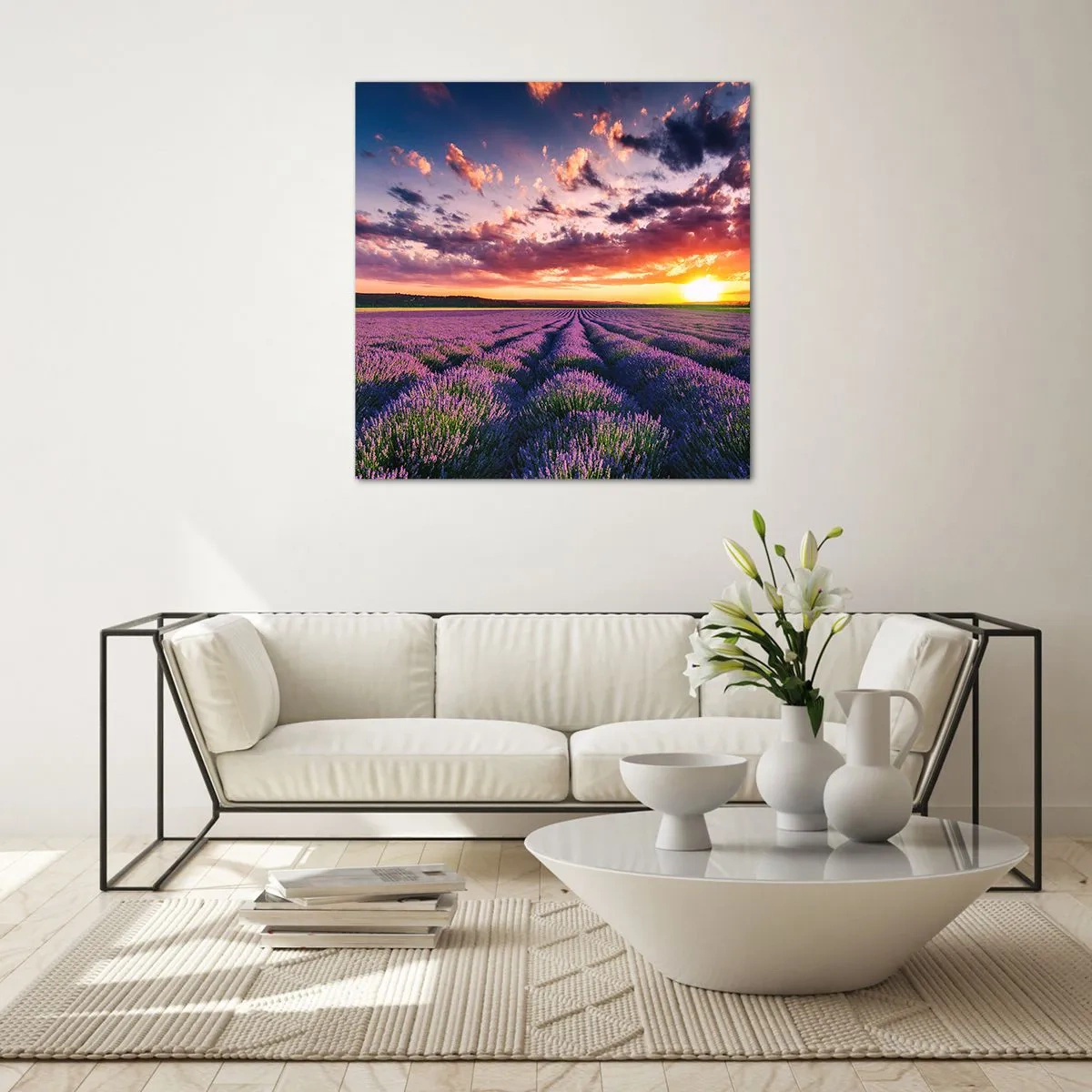 Üveg kép - Levendula világ - 60x60 cm