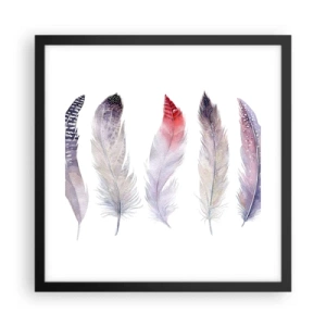 Poszter fehér keretben - Gyengéd, mint a sokszínű köd - 40x40 cm