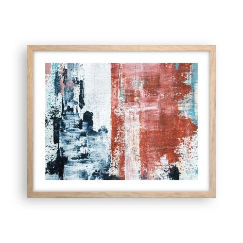 Poszter világos tölgy keretben - Fele-fele absztrakt - 50x40 cm