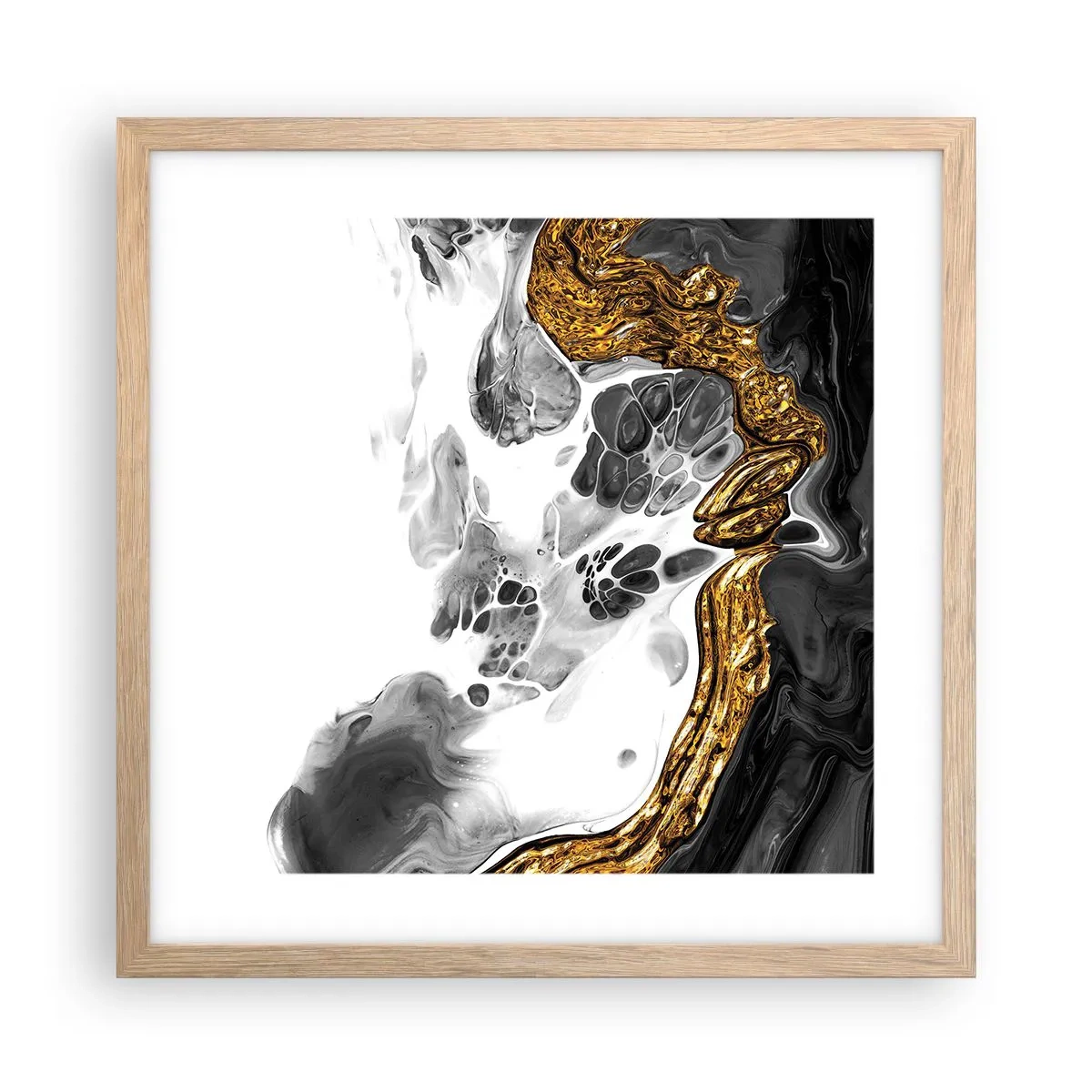 Poszter világos tölgy keretben - Szerves kompozíció - 40x40 cm