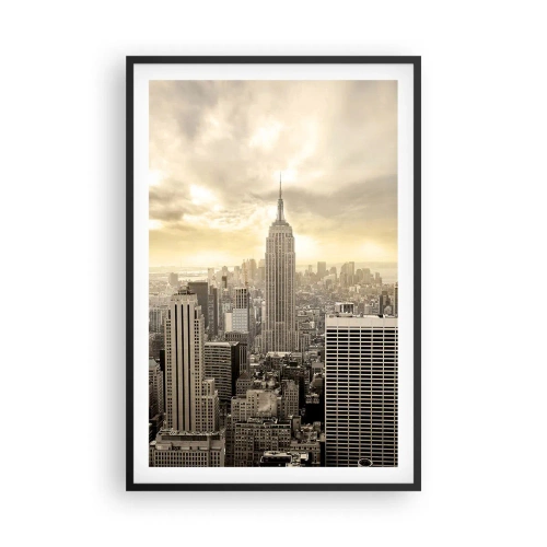 Poszter fehér keretben - Szürkéből szőtt New York - 61x91 cm