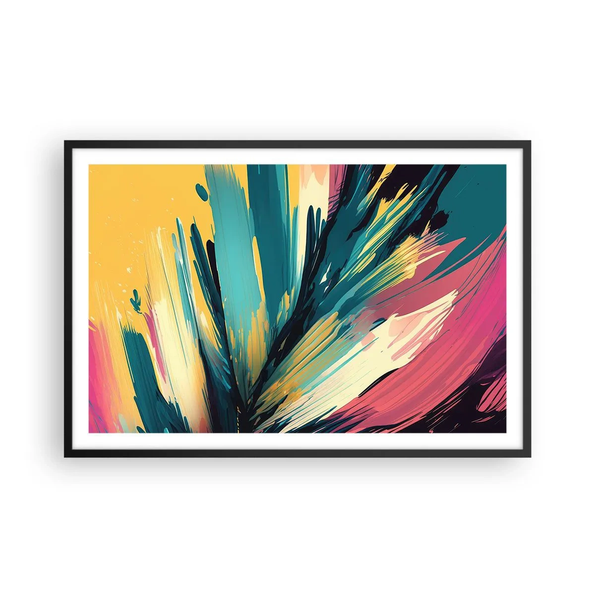 Poszter fehér keretben - Kompozíció - az öröm robbanása - 91x61 cm