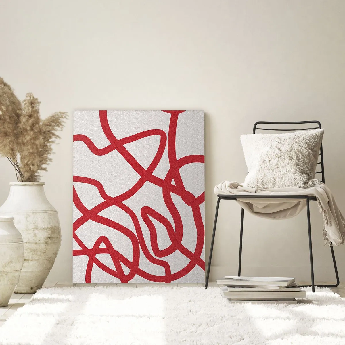 Üveg kép - Piros a fehéren - 50x70 cm