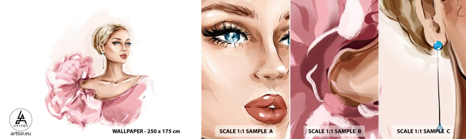 Fotótapéta Minta Standard Eco - Mintha festett lenne… - Nő, Divat, Grafika - 100x30 cm