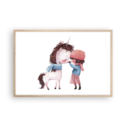 Poszter világos tölgy keretben - Téli mese - 91x61 cm