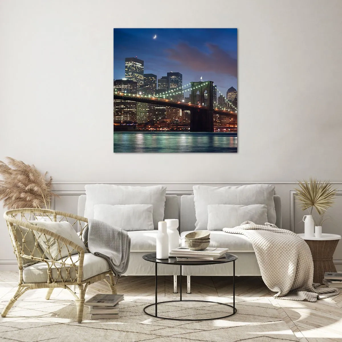 Üveg kép - Ragyogó éjszaka - 70x70 cm