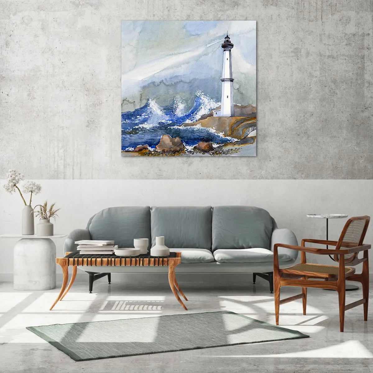 Üveg kép - A sötétséggel és a viharral szemben - 60x60 cm