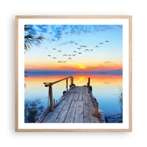 Poszter világos tölgy keretben - Ideje visszamenni… - 60x60 cm