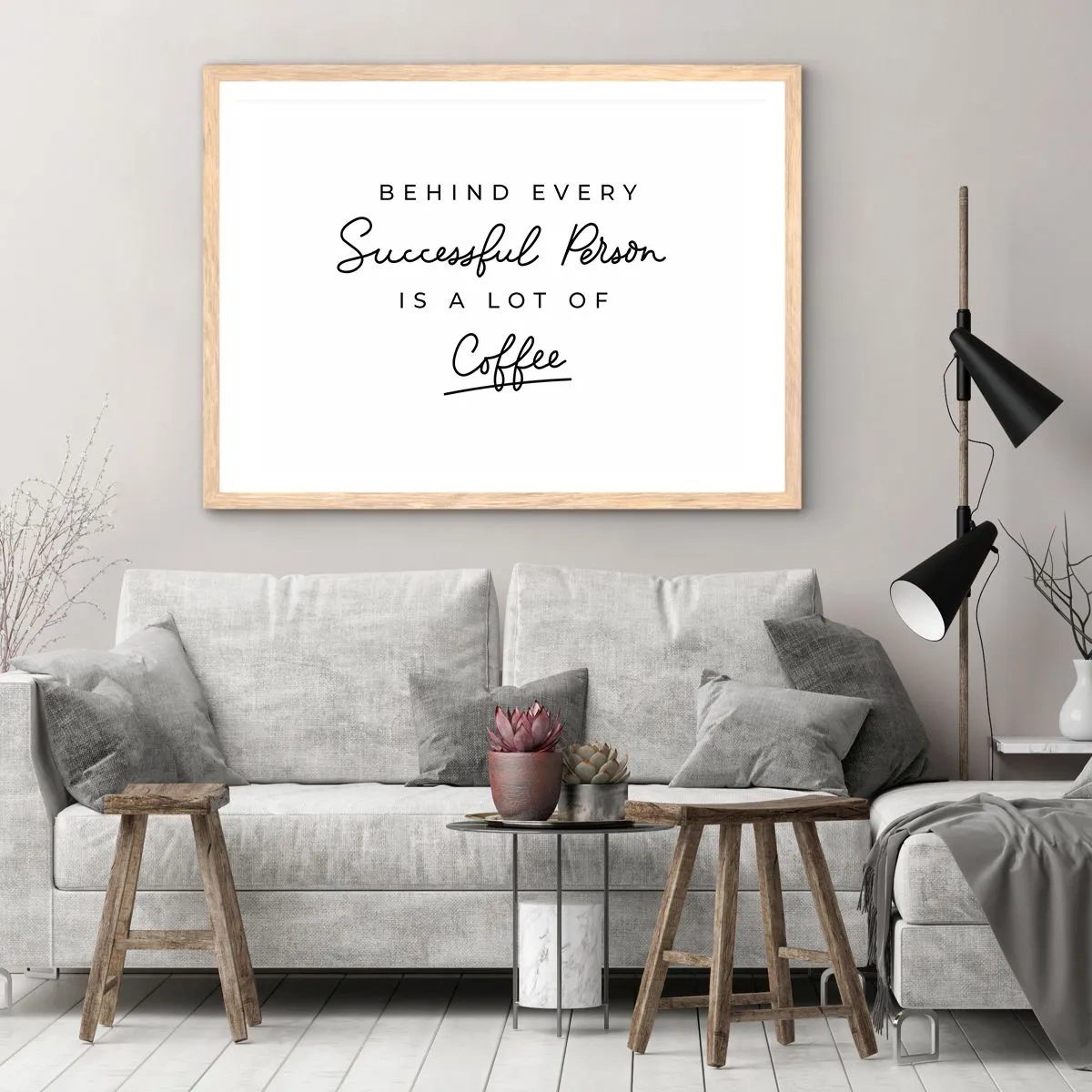 Poszter világos tölgy keretben - A siker titka - 91x61 cm