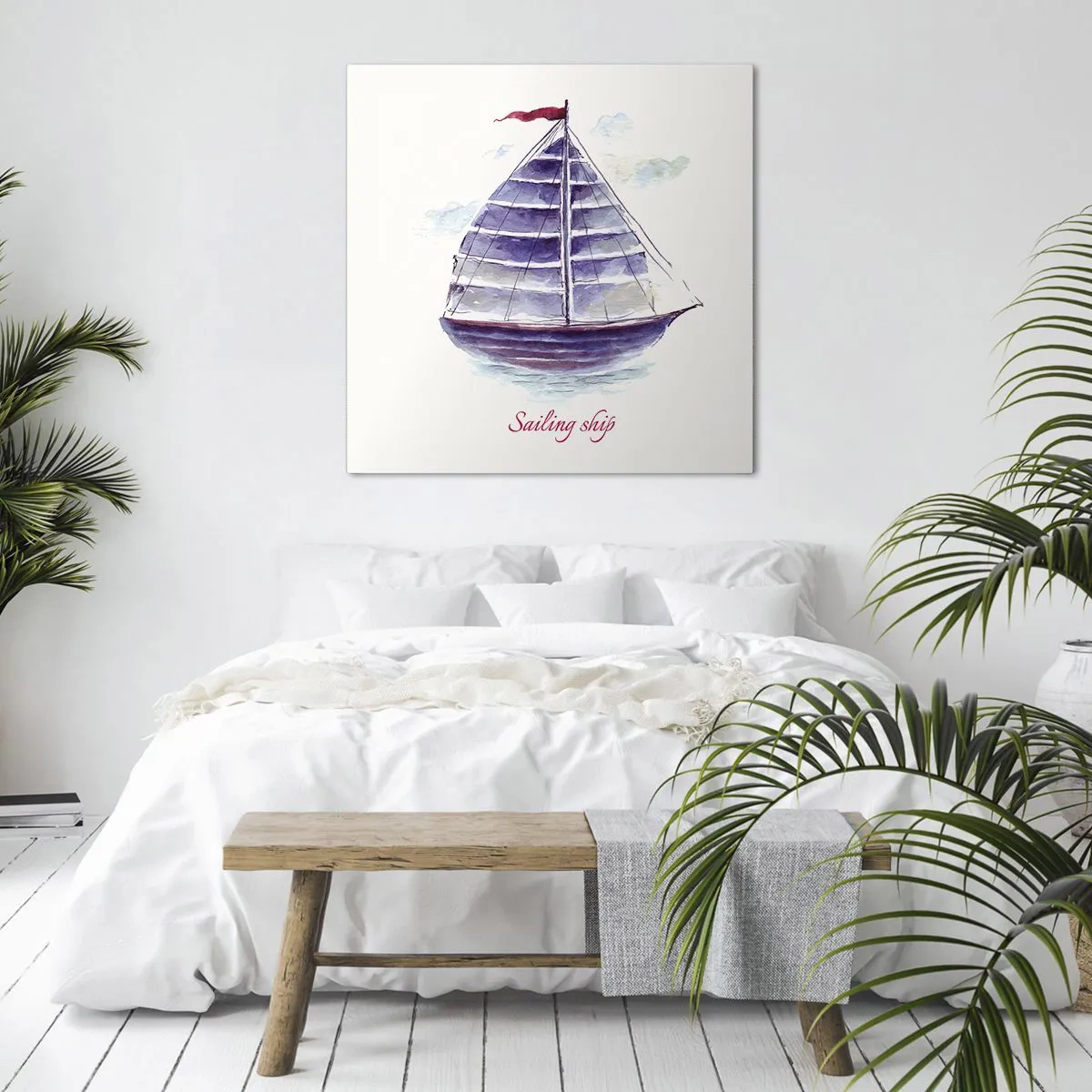 Vászonkép - Teli vitorlákat és nyugodt vizet - 60x60 cm
