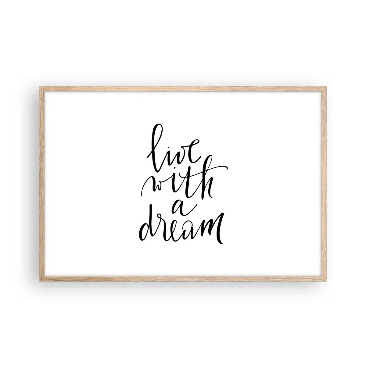 Poszter világos tölgy keretben - Természetesen - 91x61 cm