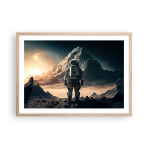 Poszter világos tölgy keretben - Új kihívás - 70x50 cm