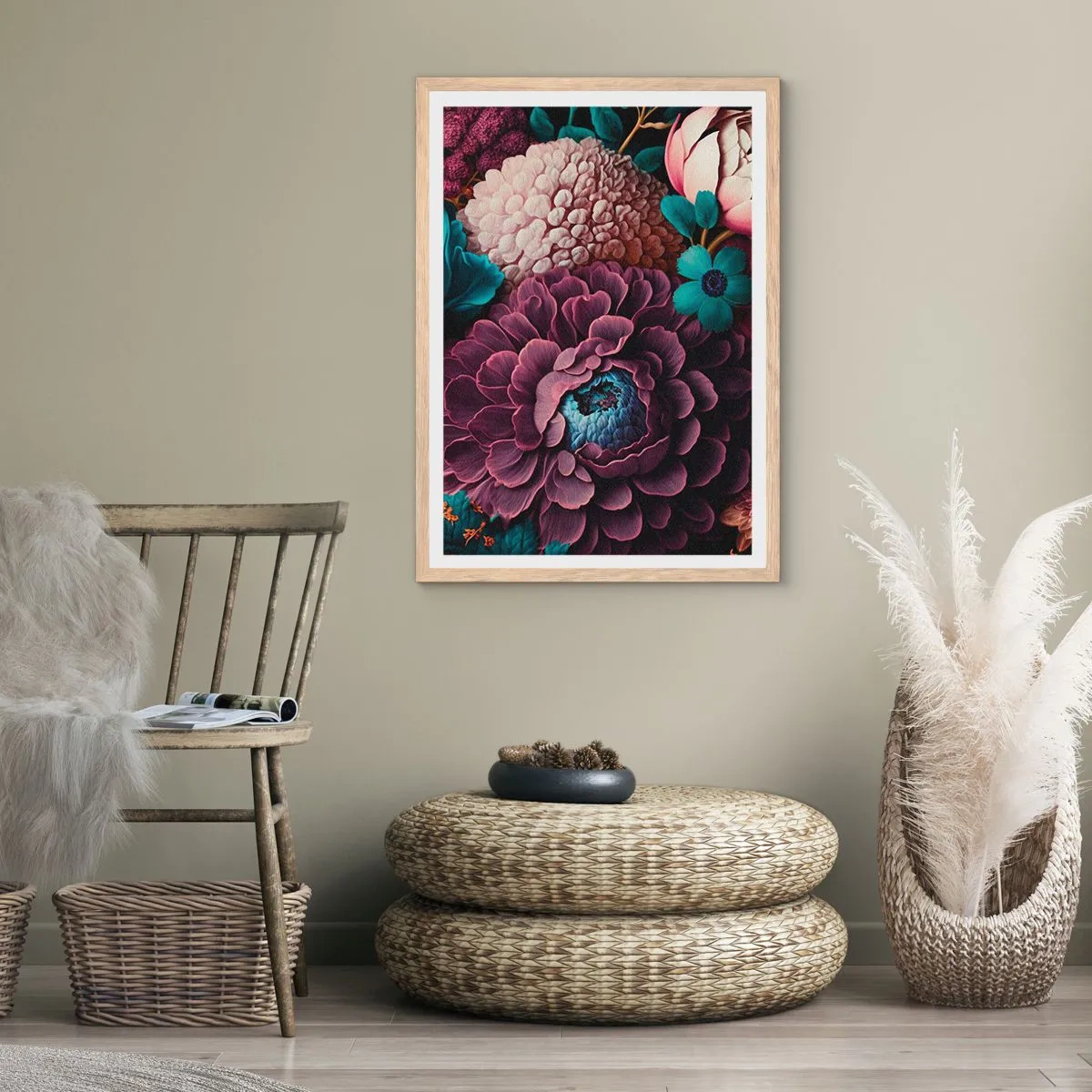 Poszter világos tölgy keretben - A természet bőségében - 40x50 cm