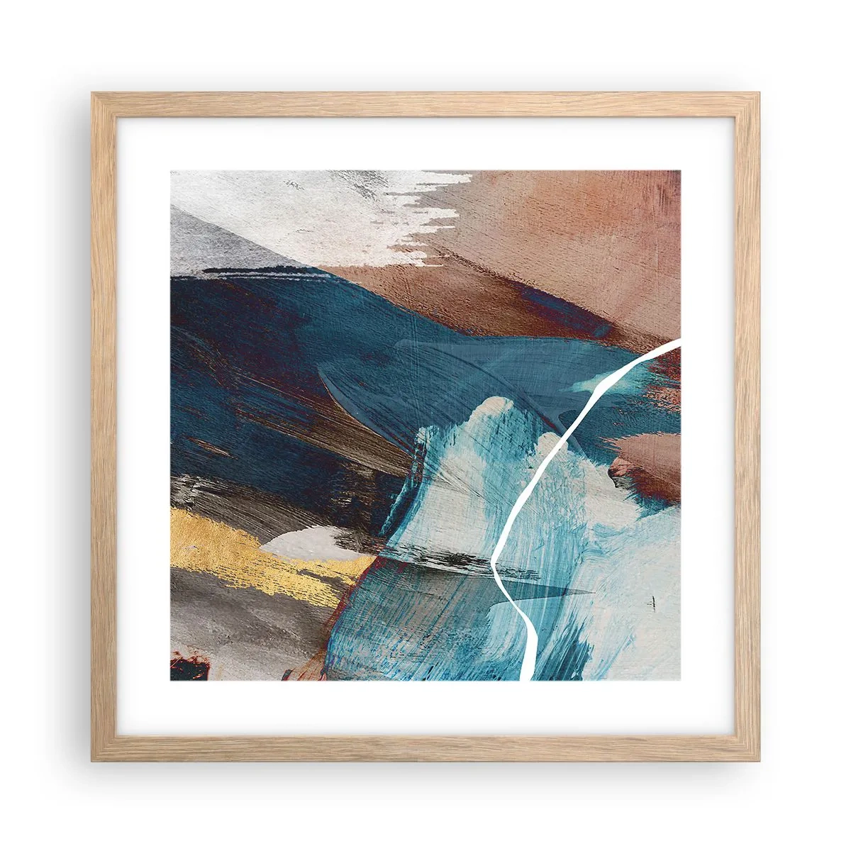 Poszter világos tölgy keretben - Lelkesedéssel és energiával - 40x40 cm