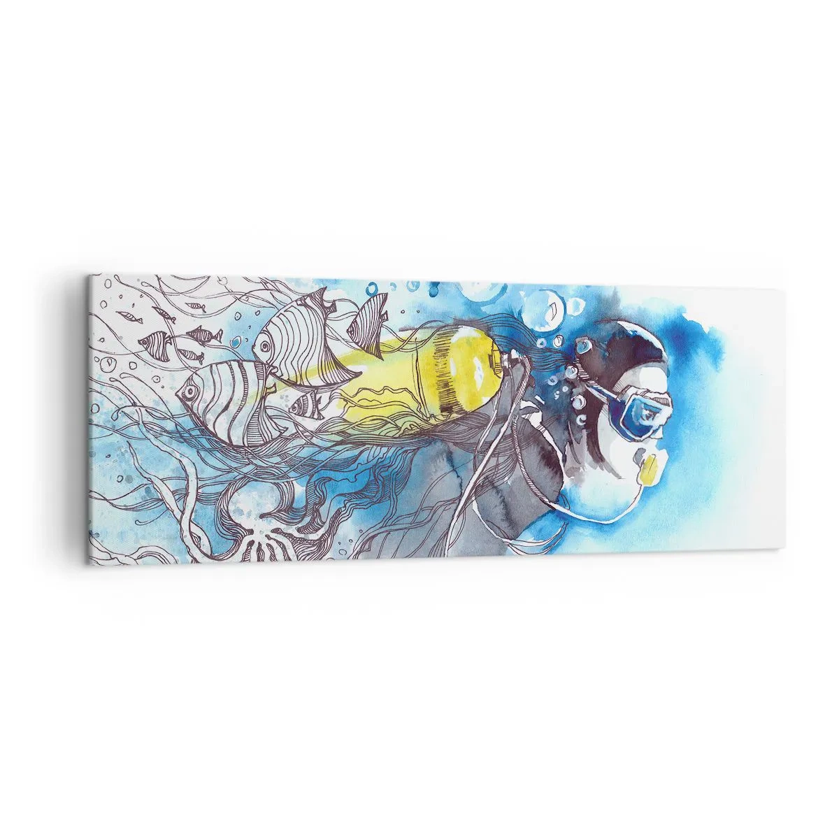 Vászonkép - Nagy kék - 140x50 cm