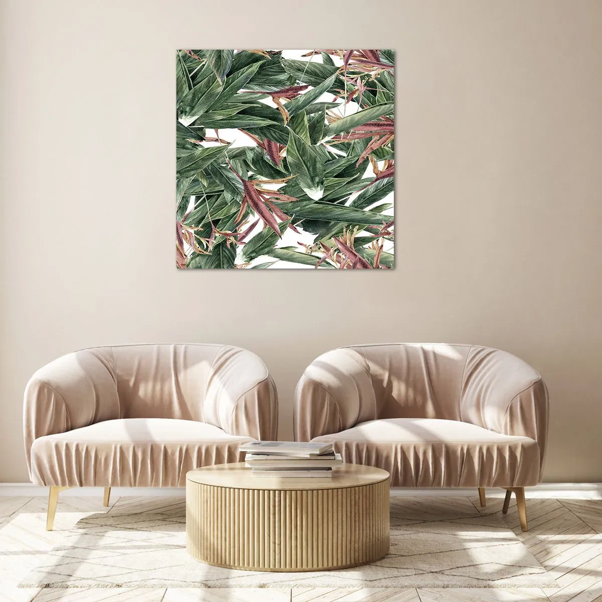 Üveg kép - Smaragd-lila bozót - 50x50 cm