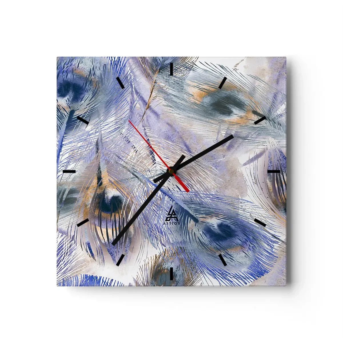 Falióra, Óra - Pávaszem kompozíció - 30x30 cm