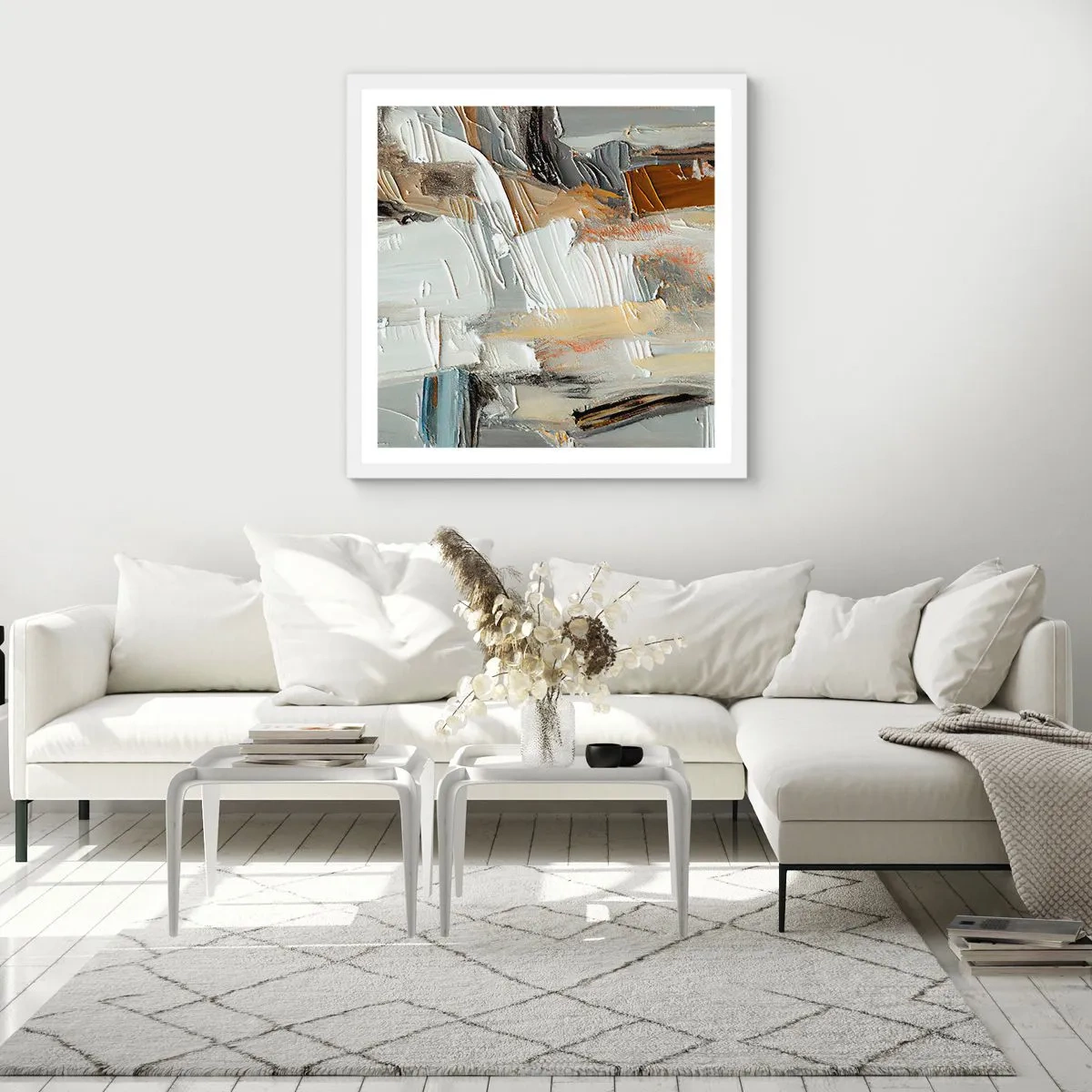 Poszter fekete keretben - Színes rétegződés - 30x30 cm