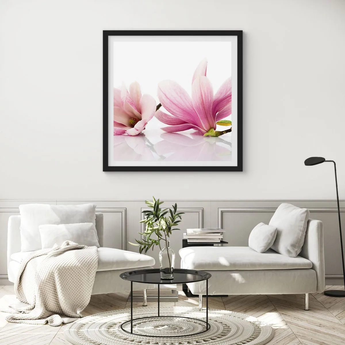 Poszter fehér keretben - Gyengéd, mint a tavaszi szellő - 60x60 cm