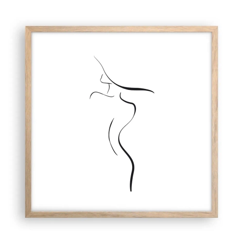 Poszter világos tölgy keretben - Megfoghatatlan, mint egy hullám - 50x50 cm