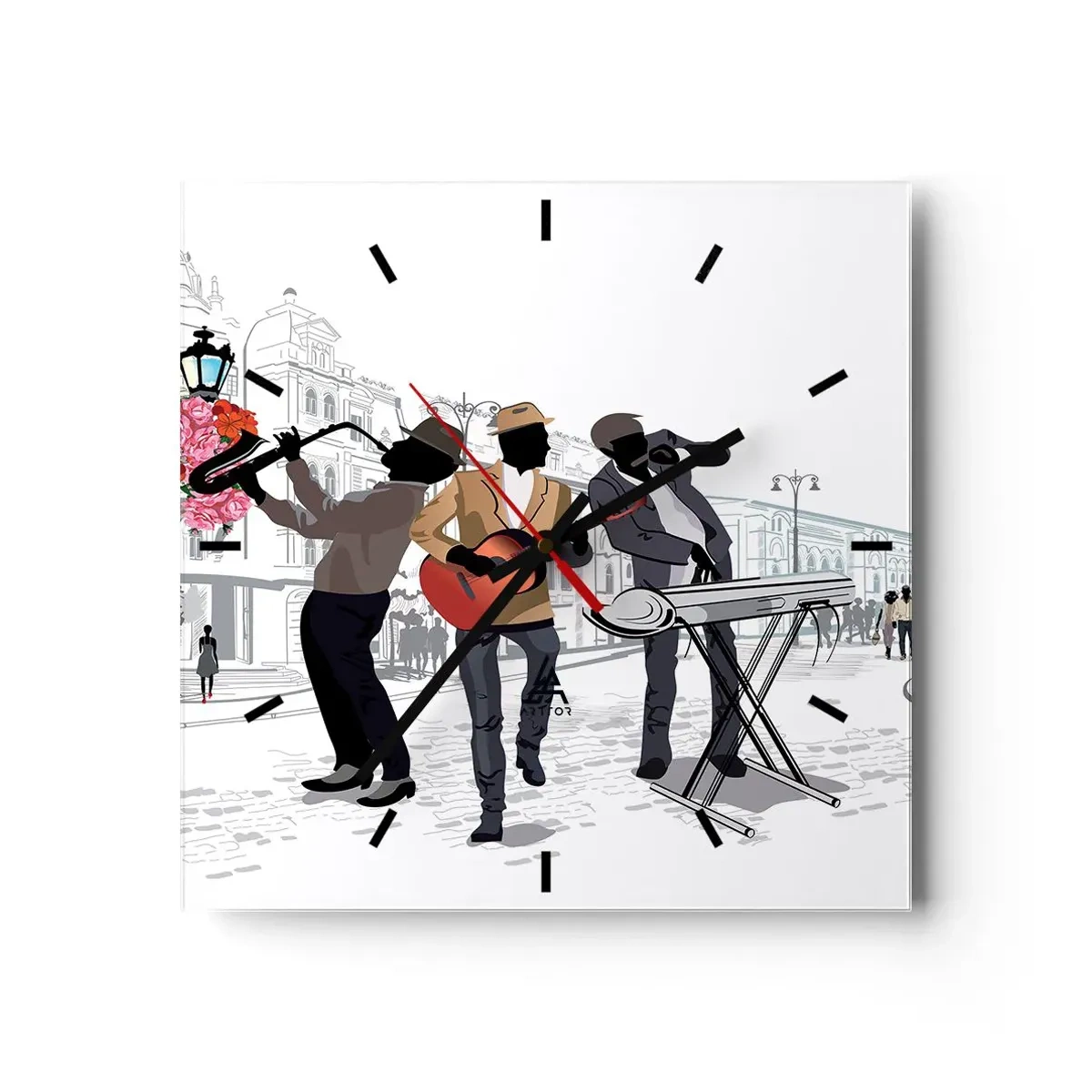 Falióra, Óra - Utcai zene - 40x40 cm