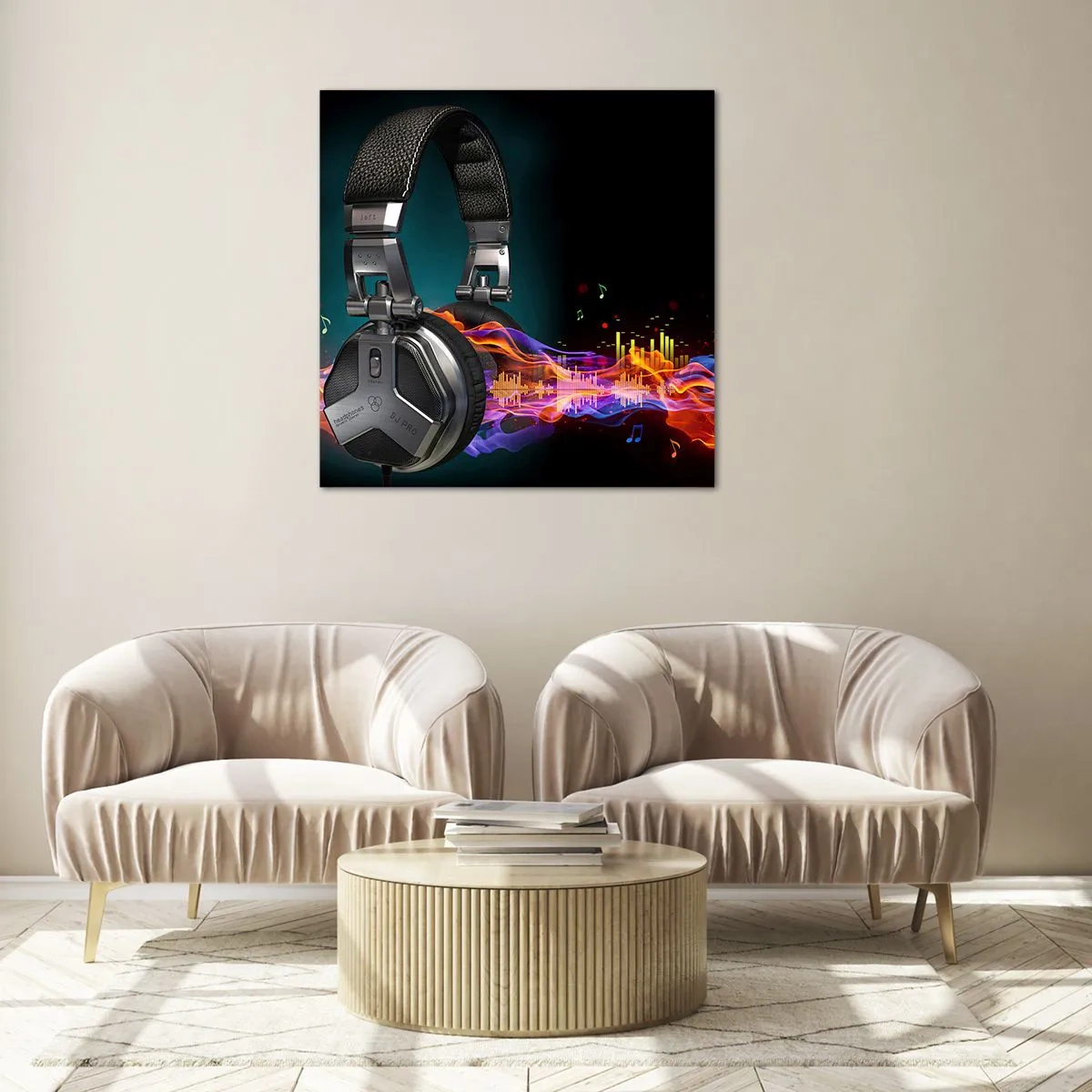 Üveg kép - A zene tüzében - 40x40 cm