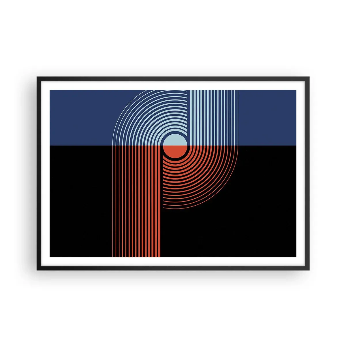 Poszter fehér keretben - Geometrikus ölelésben - 100x70 cm