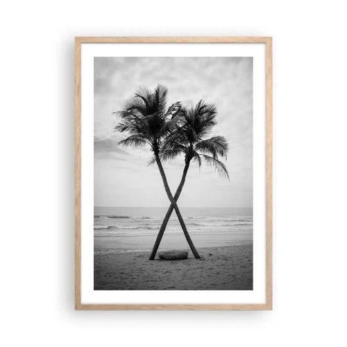 Poszter világos tölgy keretben - Gyengéd jelenlét - 50x70 cm