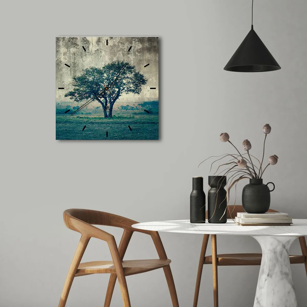 Falióra, Óra - Almafa a kék mezőn? - 30x30 cm
