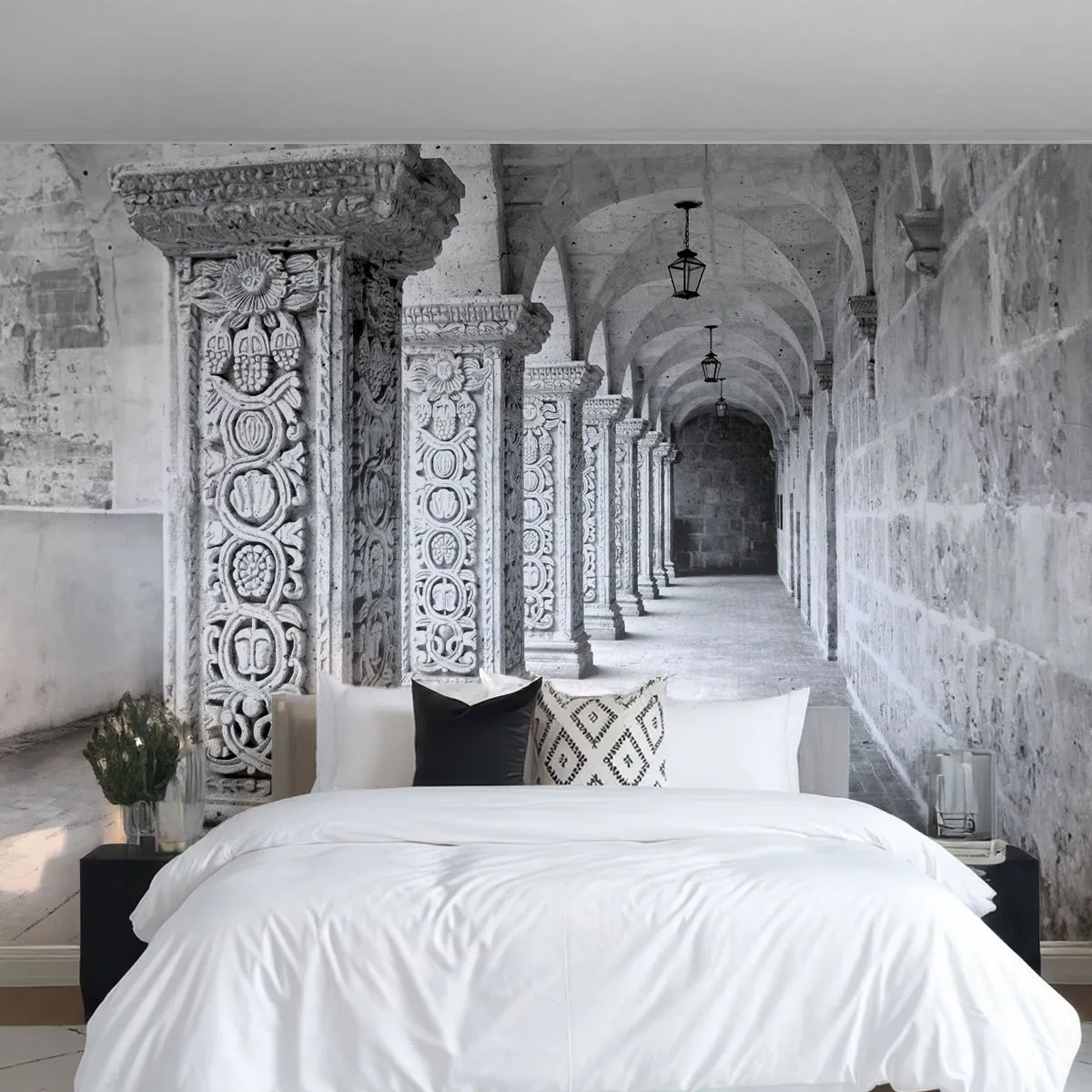 Fotótapéta Premium Sand - És hová megy...? - Építészet, Darab, Fekete és fehér - 450x315 cm