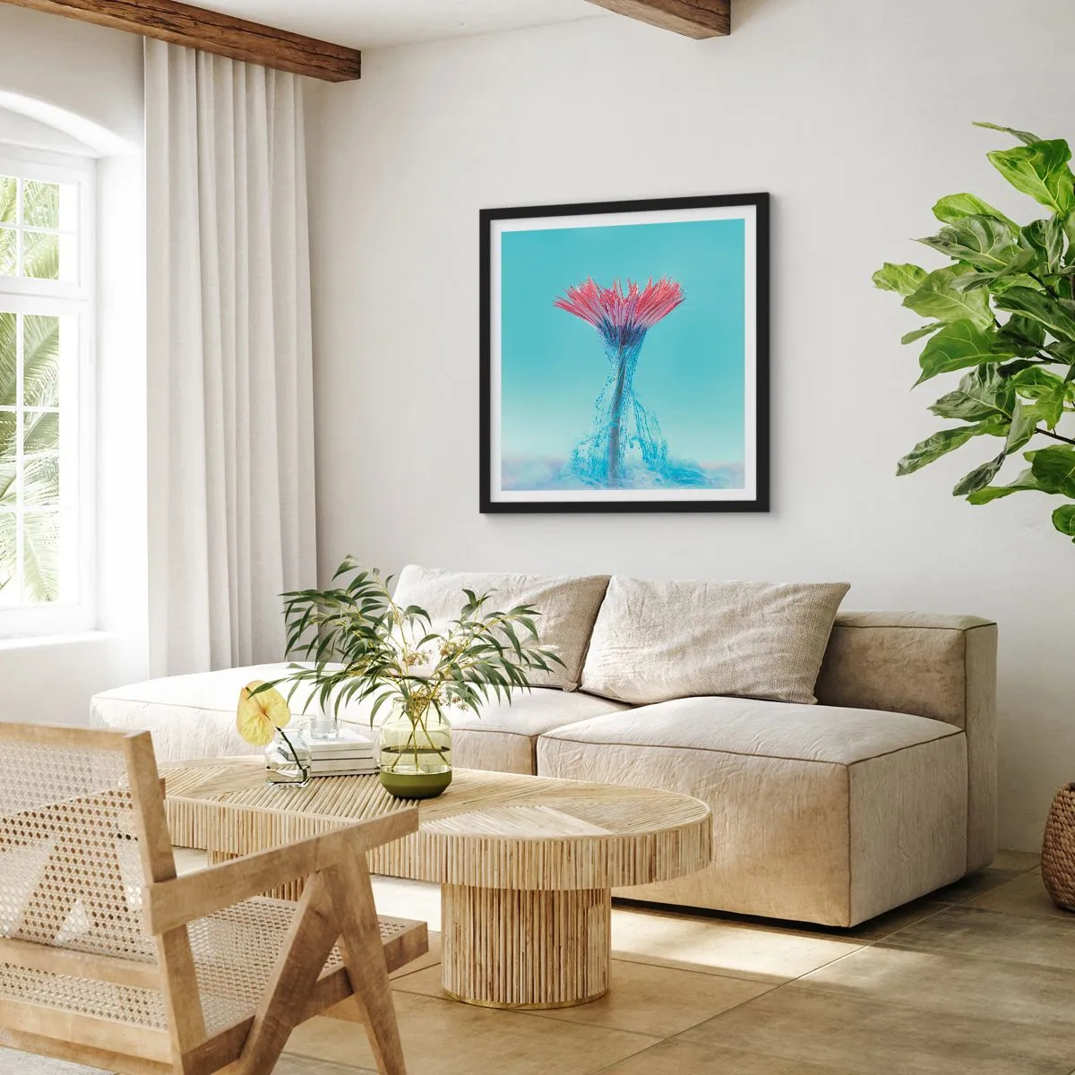 Poszter fehér keretben - Élénkítő ölelésben - 40x40 cm