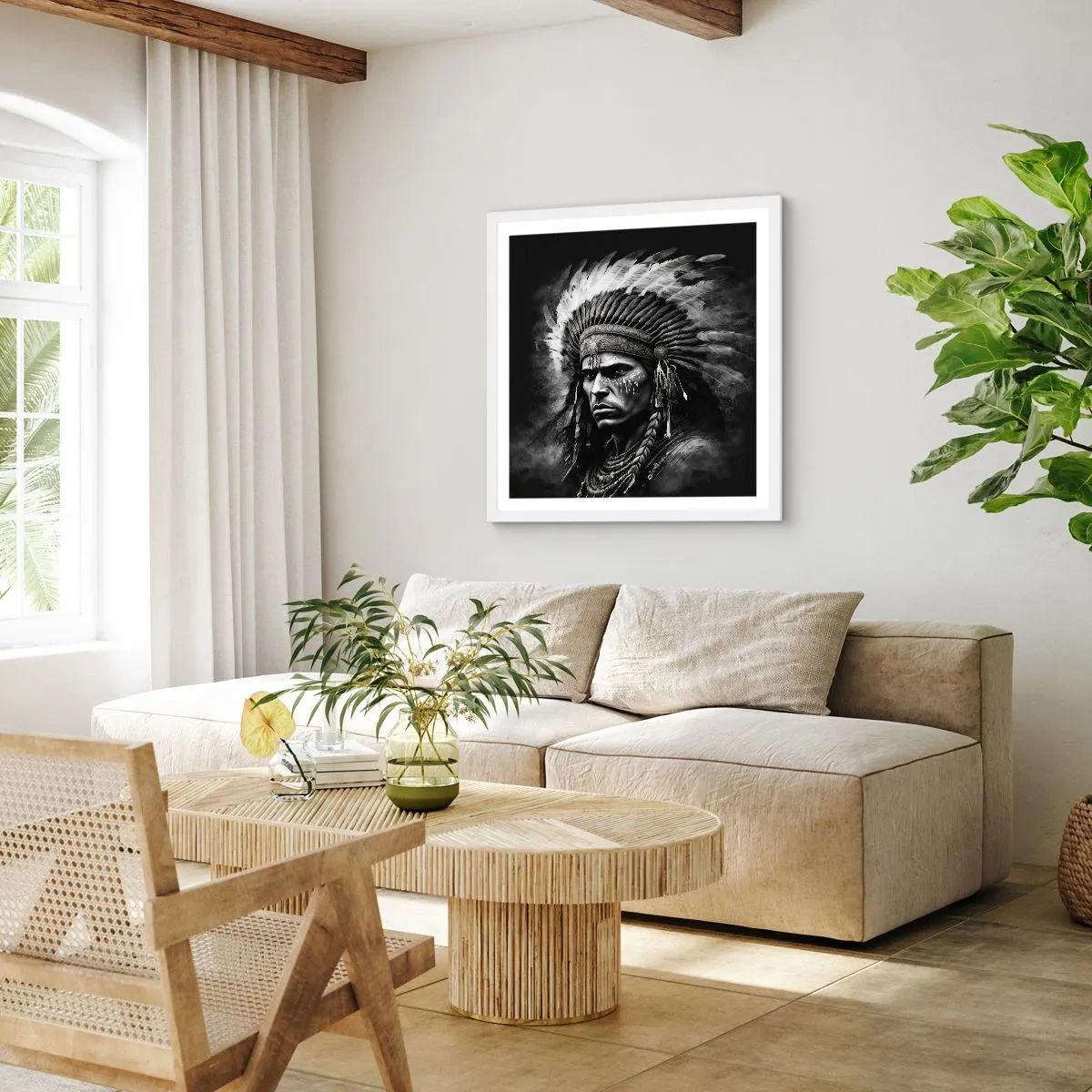 Poszter fekete keretben - Vezér és harcos - 40x40 cm
