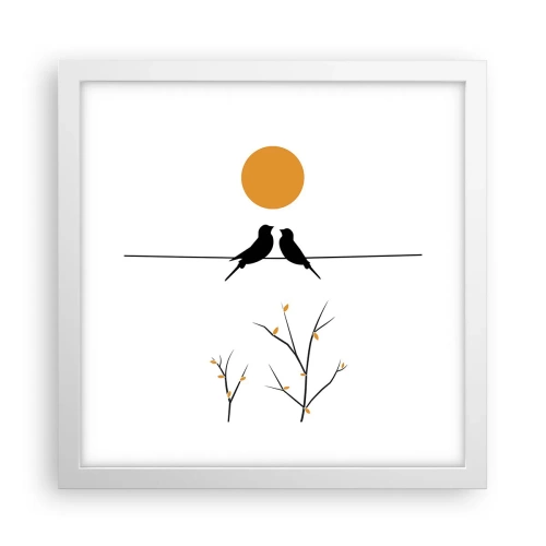 Poszter fekete keretben - Fülemüle este - 30x30 cm